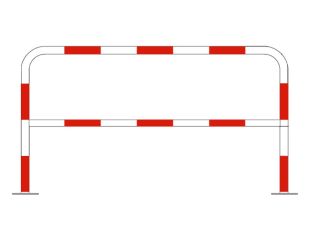 Bariera chodnikowa U-12a z porzeczką | na stopie, biało-czerwona